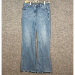 Old Navy Jeans Womens 8 Blue High Rise Flare Pants Denim Stretch Light Wash